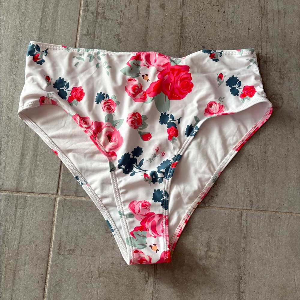 Floral High-Waisted Bikini Bottoms